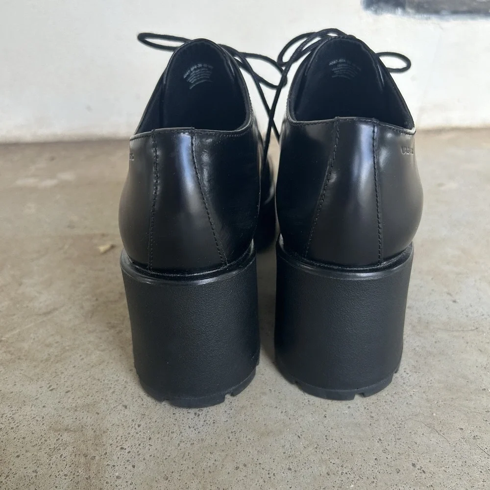 Vagabond Shoemakers Shoe Sz. 40/10  Black Leather Oxfords Lug Platform Academia